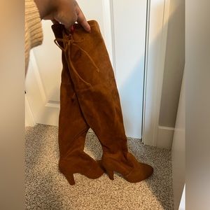 Knee High Brown Sued Boots